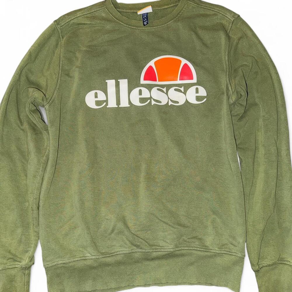 Army Green ellesse Crew Neck Sweater